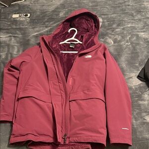 The North Face Burgundy Hooded Jacket